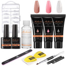Makartt Poly Nail Gel Kit Clear Soft Pink Nude Nail Extension Builder Enhancement Gel with Slip Solution Trail Kit DIY Nail Art Equipment Set for Beginner P-68 Makartt