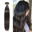 100 Strands Pre Bonded Remy Human Hair U Tip Hair Extensions Nail Tip Italian Keratin Fushion Hairpiece Long Straight Silky For Women