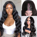 UNice Hair 10A Body Wave U Part Wig Human Hair for Women Brazilian Remy Human Hair Glueless Full Head Clip in Half Wig U Shape Wig 150% Density Natural Color (14inch) UNICE Store