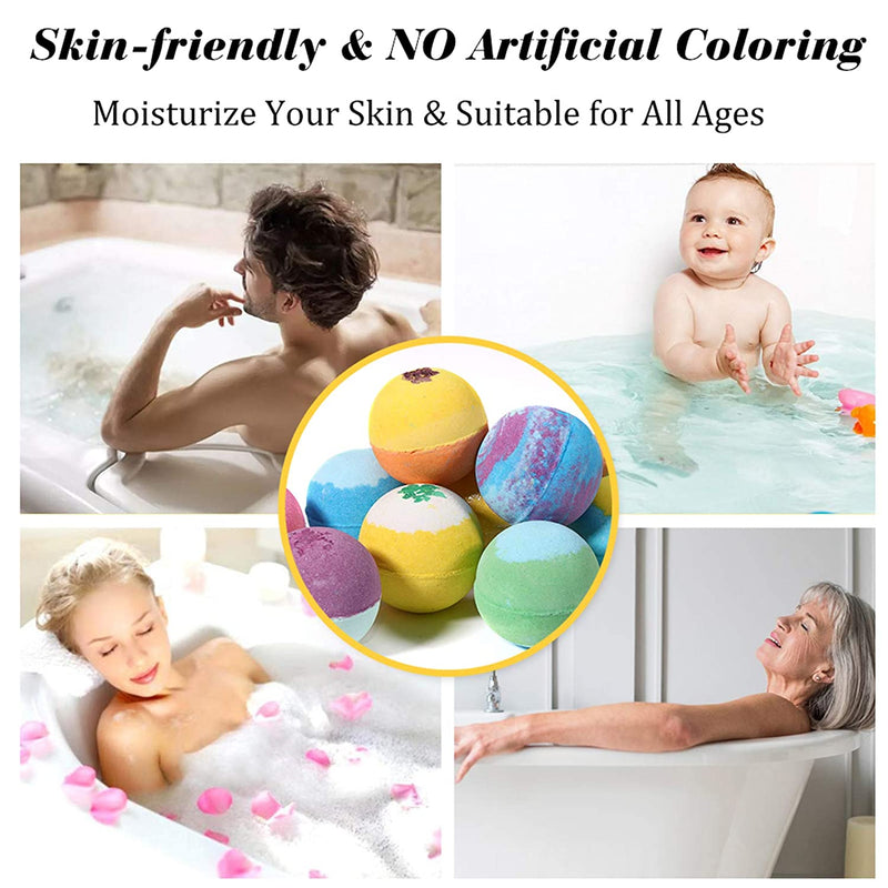 Lagunamoon Bath Bombs,12 Pcs Handmade Double-Layer Color Bath Bombs Gift Set, Rich Bubble, Natural & Organic Bath Bombs with Vegan Pure Essential Oils, Perfect Gifts for Kids, Women, Mom Lagunamoon