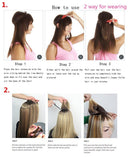 Miracle Translucent Invisible Wire Fish Line on Clip in Hair Extensions 20-24 Inch Straight Wavy Curly Synthetic Hairpieces 20 Inch Straight Dark Brown Benehair
