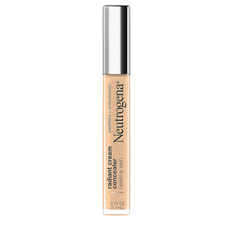 Neutrogena Healthy Skin Radiant Brightening Cream Concealer with Peptides & Vitamin E Antioxidant, Lightweight Perfecting Concealer, Non-Comedogenic, Bisque Light/Medium 02 neutral undertones, 0.24 oz Neutrogena Store
