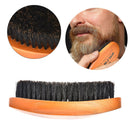 Wolfin Pro- Premium Curved 360 Wave Brush, 100% Natural Schima Superba Wood with Reinforced Pure Black Medium Boar Hair Bristle - Perfect for Wolfing, Creating 360 Layer Hair Waves, Cultivating Beards Wolfin Pro