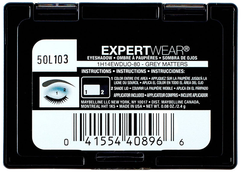 Maybelline New York Expert Wear Eyeshadow, Grey Matters, Duos, 0.08 Ounce Maybelline New York