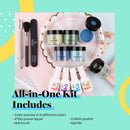 Beetles Winter Green Dip Powder Nail Starter Kit - Olive Green Avocado Dip Powder Set Navy Blue Dark Blue Turquoise with Dip Powder Gel Liquid Set Activator, Base, Top, Brush Saver with Gift Box beetles Gel Polish Store