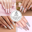 Acrylic Nail Tips - Beetles Gel Polish Fake Nails Half Cover Natural French Artificial False Nails with Case for Acrylic Nail/Dip Powder Nails/Poly Nail Extension Gel Nail Art DIY Home beetles Gel Polish Store