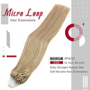 Sunny Micro Ring Human Hair Extensions Natural Remy Human Hair Blonde Highlights Hair Extensions Micro Loop Beads Extensions for Women 18 Inches 1g/Strand 50gram Sunny Hair Store