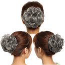 Messy Bun Hair Piece Scrunchy Updo Hair Pieces for Women Fluffy Wavy Hair Bun Scrunchies Donut Hairpiece Synthetic Chignons With Elastic Rubber Band Dark Grey-Thicker 2 pcs Benehair