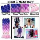 24 Inch Ombre Jumbo Braiding Hair Extensions Jumbo Braid Hair Ombre Long Jumbo Braids For Box Twist Braid Crochet Hair High Temperature Fiber 3 Tone Colored (3 Bundles, Ash Blonde) S-noilite