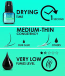 STACY LASH Extra Strong Evolution Advanced Eyelash Extension Glue (0.17fl.oz/5ml)/ 1Sec Dry /6Weeks Retention/Black Adhesive/Lash Tech Supplies Infinity Warehouse