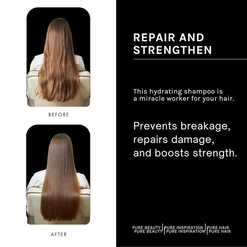 pH PURE HAIR Argan & Keratin Shampoo - Deeply Hydrating & Moisturizing Hair Shampoo for Damaged, Color-Treated Hair - Adds Shine, Strength & Softness - 8.45 oz Infinity Warehouse