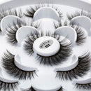 DYSILK 10 Pairs 6D Mink Eyelashes Faux Fluffy Wispy Natural False Eyelashes Long Luxurious Handmade Fake Eyelashes Pack Thick Dramatic Reusable Eyelashes Makeup Lashes Cross No Glue |02-14.5mm DYSILK