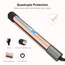 Prizm Professional 1” Hair Straightener and Curler 2 in 1, Ceramic Tourmaline Flat Curling Iron with Adjustable Temperatures for All Hair Types, Dual Voltage for Travel, Gold & Rock Grey Prizm