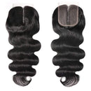 UNice Hair 4X4 Lace Closure T-Part Lace 100% Human Hair Brazilian Body Wave 4X0.75 Hand-Tied Lace Closure Middle Part Unprocessed Remy Hair Natural Color 16inch UNICE Store
