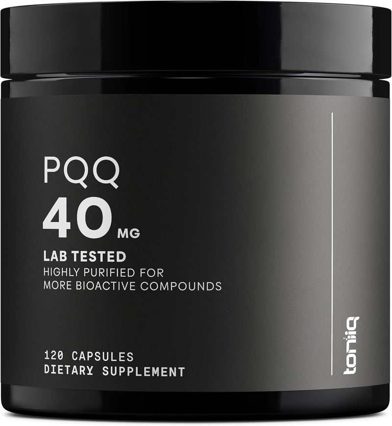 Toniiq 99%+ 40mg Supplement - Ultra High Purity PQQ 40mg Concentrated Formula - PQQ 40 mg 120 Capsules - Pyrroloquinoline Quinone Supplement - 1 Capsule Serving - Vegetarian Capsules Infinity Warehouse