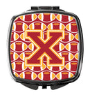 Caroline's Treasures CJ1070-XSCM Letter X Football Cardinal and Gold Compact Mirror, Multicolor Caroline's Treasures