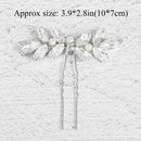 Aukmla Crystals Wedding Hair Pins White Pearl Hair Clips Handmade Bride Headpiece Alloy Wire Hair Accessories for Women and Girls (2 PCs) HP-05 Aukmla