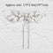 Aukmla Crystals Wedding Hair Pins White Pearl Hair Clips Handmade Bride Headpiece Alloy Wire Hair Accessories for Women and Girls (2 PCs) HP-05 Aukmla