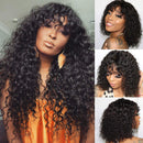 Water Short bob Wigs with Bangs Brazilian Virgin Human Hair Wigs None Lace Front Wigs With Bangs 130% Density Glueless Machine Made Wigs For Black Women 12 Inch¡­ Beafay Hair