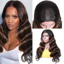UNice Hair U Part Wig Human Hair, Body Wave Ombre Wigs for Black Women, Brazilian Virgin Hair Glueless Full Head U Shape Clip in Half Wig 150% Density 20inch UNICE Store