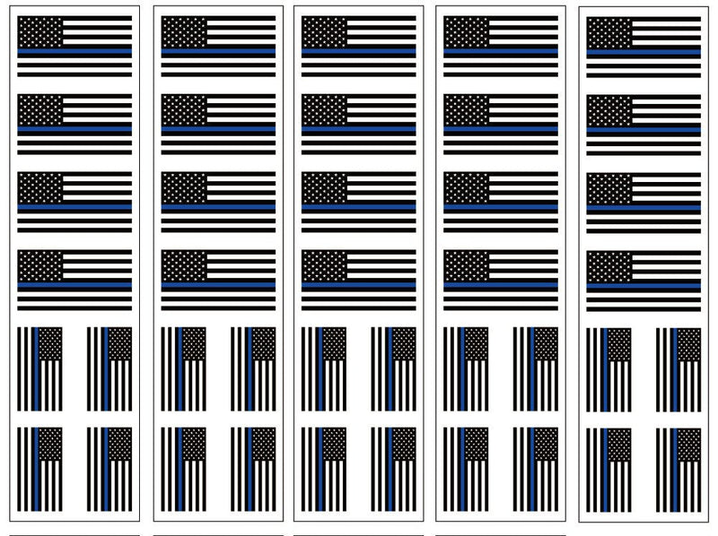 40 Tattoos: Thin Blue Line American Flag: Police & Law Enforcement Support PremiumTT temporary tattoos
