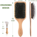 Boar Bristle Hair Brush Men Detangling Hair Brushes for Women Mens Paddle Brush Bamboo Wooden Bore Natural Hairbrush for Shine Soft Fine Hair Reduce Frizz Dry Improve Hair Texture Sonvera