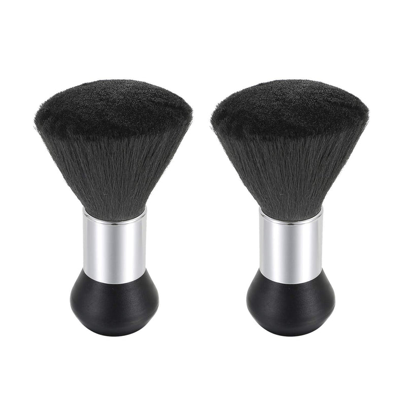 Vtrem 2 Pack Barber Brush Neck Duster Powder Duster Brush Neck Duster Brush for Hair Cutting Barber Accessories Brush Black Brown Barber Hair Brush Vtrem