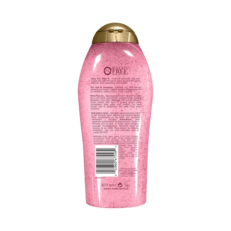 OGX Pink sea salt & rosewater gentle soothing body scrub, 19.5 Ounce, 1.0 Count OGX