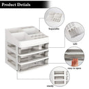 ELUCHANG Cosmetic Makeup Organizer Plastic Storage Box with Drawer Lipsticks Holder Desktop Sundry Storage Case (3 Drawers,Transparent) ELUCHANG