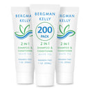 BERGMAN KELLY Hotel Shampoo and Conditioner 2in1 (0.5 Fl Oz, 200 PK, White Tea), Delight Your Guests with Revitalizing and Refreshing Travel Size Shampoo, Quality Mini Hotel Toiletries in Bulk BERGMAN KELLY