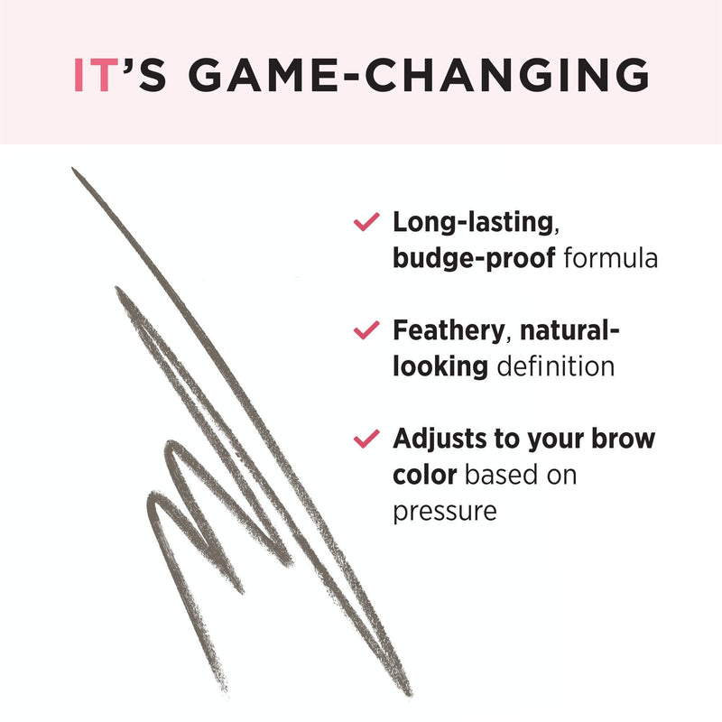 IT Cosmetics Brow Power Micro, Universal Taupe - Universal Eyebrow Pencil - Mimics the Look of Real Hair - Budge-Proof Formula - Built-in Spoolie - 0.017 oz It Cosmetics
