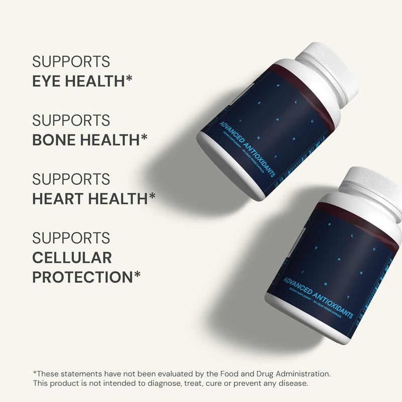 Blueprint Bryan Johnson Advanced Antioxidant Supplement – Lutein, Zeaxanthin, Lycopene, Vitamin K1, K2 – Vegan Capsules for Vision, Bone & Heart Support – Updated Formula of Essential Softgels Infinity Warehouse