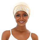 Sent Hair Satin Lined Bonnet for Women Hair Cover Bonnet Adjustable Night Sleeping Cap Slouchy Beanie Hat for Long Curly Hair,Braids,Dreadlocks(Yellowish) sent hair