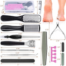 EAONE 20 in 1 Professional Pedicure Tools Set, Foot Care Pedicure Kit Stainless Steel Foot Rasp Foot Dead Skin Remover Pedicure Kit for Men Women Mother’S Day Gift EAONE