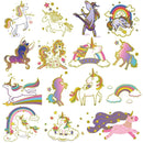 Ooopsiun Glitter Unicorn Temporary Tattoos for Girls, 8 Sheets Gold Unicorn Birthday Party Supplies Decorations for Kids , Fake Tattoos Stickers Ooopsiun