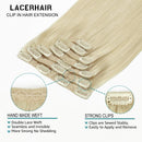 Lacer Hair Extensions Clip in Human Hair Light Platinum Blond