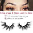 GOO GOO Mink Eyelashes, Middle Long Crossed Cluster Type False Eyelashes 20mm Natural Layered Effect Hand Made Strips Siberian 3D Mink Lashes Fluffy Full Fake Eyelashes GOO GOO Store