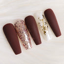 AILLSA Champagne Gel Nail Polish Kit, 6 Colors Purple Caramel Glitter White Gel Polish Set, Soak Off UV Nail Gel Polish Manicure Kit DIY Home Salon Nail Art AILLSA Store