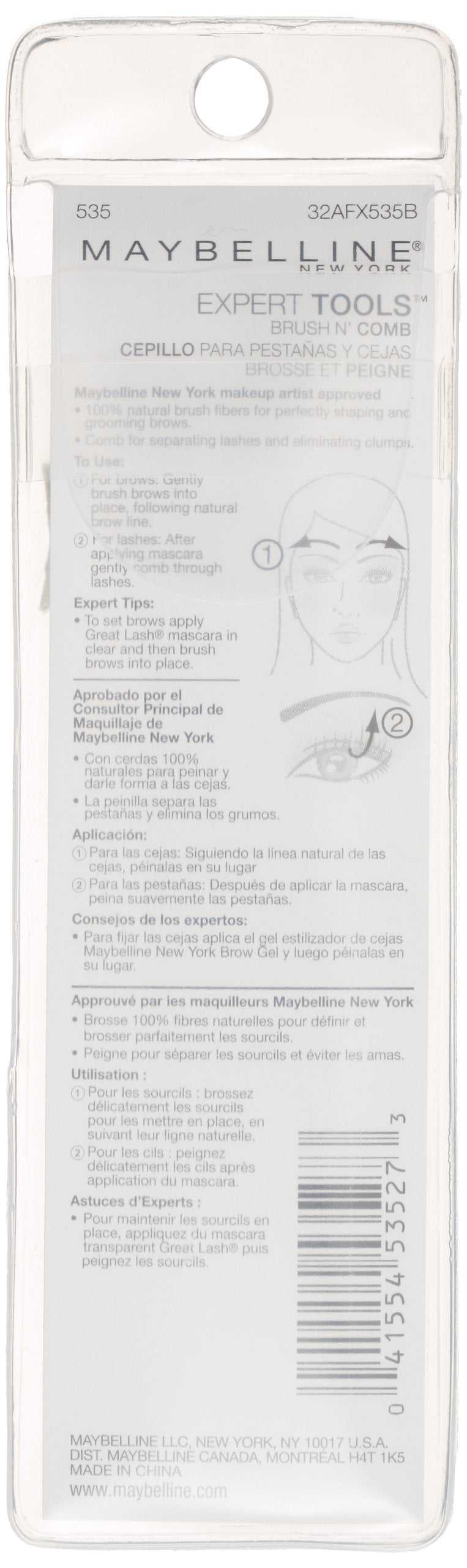 Maybelline New York Expert Tools, Brush 'n Comb Maybelline New York