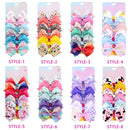 6 Pieces/Set 5 Inches Rainbow Printed Knot Ribbon Siwa Bows For Girls Handmade Boutique Hair Clips Children Hair Accessories (STYLE-4) TAYESHA