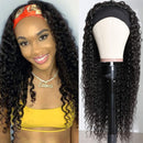 Eooma Headband Wig Human Hair Wigs for Black Women Kinky Curly Straight 4×4 Lace Front Wigs (18 Inch, Natural Black Color Curly) Eooma