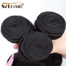 QTHAIR 12A Brazilian Body Wave 3 Bundles with Closure(20" 22" 24"+18") 100% Unprocessed Brazilian Virgin Body Wave Human Hair Weave with 4x4 Swiss Lace Closure(130% Density) QTHAIR Store