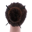 Set of 2 Hair Sticks with 3 Diamonds Chopsticks - Black Motique Accessories