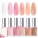 Beetles Jelly Nail Polish Set,6 Colors Pink Nude Jelly Quick Dry Nail Polish Fingernail Fast Drying & Long Lasting Nail Strengthener Polish Gifts for Women Infinity Warehouse