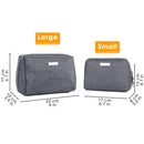 Large Makeup Bag Zipper Pouch Travel Cosmetic Organizer for Women and Girls (Large, Grey) Narwey