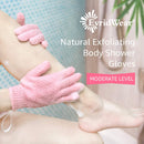 Evridwear Exfoliating Gloves for Bath, Shower Deep Cleaning Acne and Dead Skin Removal, Woman Girl Light Moderate or Heavy Level,3 Pairs Pack (Pink) Evridwear
