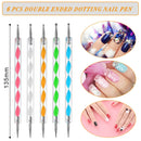 AROIC 28 Pcs Acrylic Nail Brush Set Including 7 Pcs UV Gel Nail Art Brushes, 6 Pcs 3D Nail Extension Brush, 5Pcs Double Ended Dotting Nail Pen For Nail Art DIY With White Box, colorful AROIC