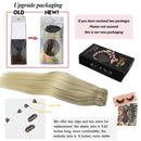 GOO GOO Halo Hair Extensions Human Hair Ombre Ash Blonde to Golden Blonde Mixed Platinum Blonde 100g Flip Extensions Hidden Crown Wire Hair Extensions Natural Secret Invisible Hairpiece 20 Inch GOO GOO Store