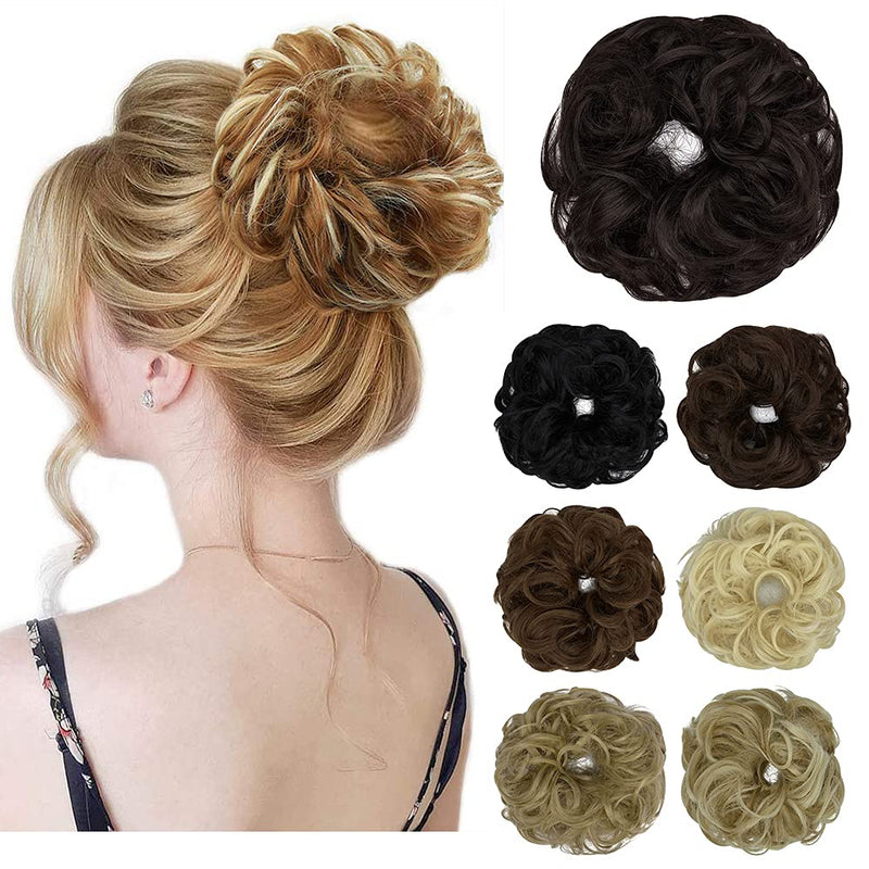 Messy Bun Hair Piece for Women Thick Updo Scrunchies Hair Extension Ponytail Hair Accessories Dark Brown OMGREAT