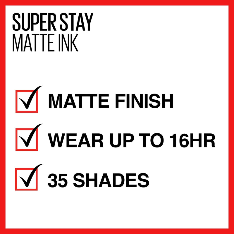 Maybelline New York SuperStay Matte Ink Liquid Lipstick, City Edition, Self-Starter, 0.17 Ounce Maybelline New York